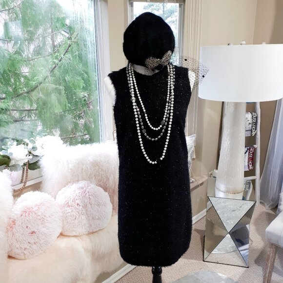 EUC Joe Fresh black “tinsel” look sleeveless dress, XL - Picture 4 of 10